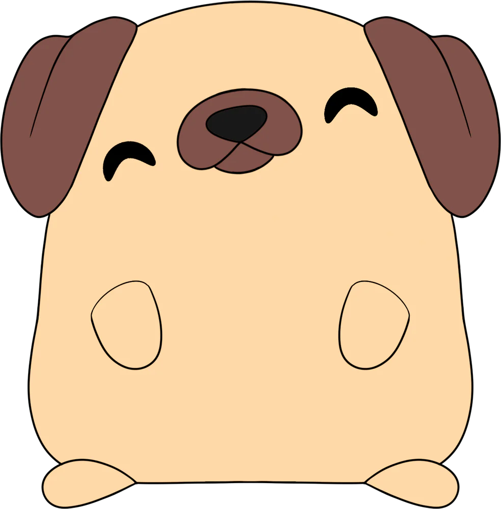Dude Dans Pug Stickie (6in)